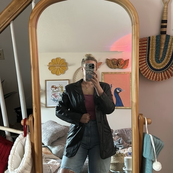 Vintage Valerie Stevens New Zealand Lambskin Leather Blazer Jacket Coat - Picture 8 of 9